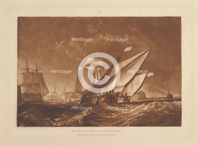 Entrance of Calais Harbour (Liber Studiorum, part XI, plate 55), January 1, 1816. Creator: JMW Turner.