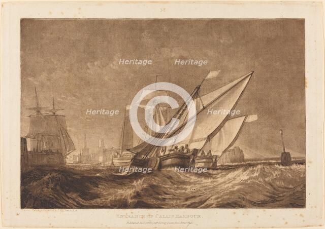 Entrance of Calais Harbour, published 1816. Creator: JMW Turner.