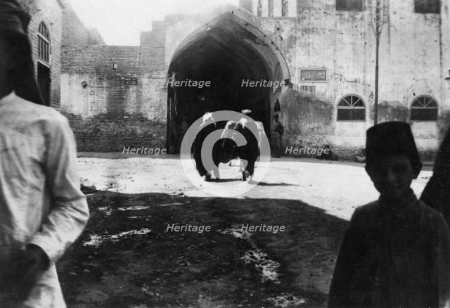 Entrance of Baghdad bazaar, Mesopotamia, WWI, 1918. Artist: Unknown
