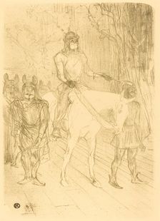 Entrance of Brasseur in "Chilperic" (Entrée de Brasseur dans "Chilpéric"), 1895. Creator: Henri de Toulouse-Lautrec