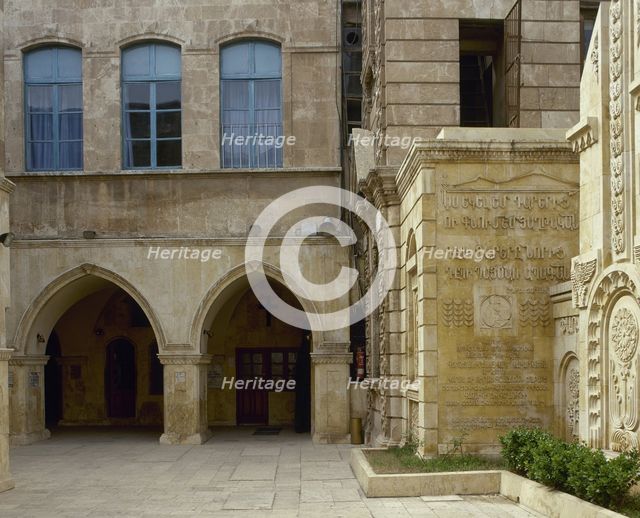 Entrance of Forty Martyrs Cathedral, Gregorian Armenian Church, Aleppo, Syria, 2001.  Creator: LTL.