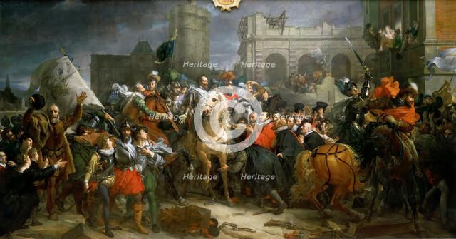 Entrance of Henry IV in Paris 22 March 1594. Artist: Gérard, François Pascal Simon (1770-1837)