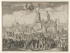 Entrance of William III into The Hague (Inhaling van S.K. Maj. aende Westeynder brug door ..., 1691. Creator: Romeyn de Hooghe