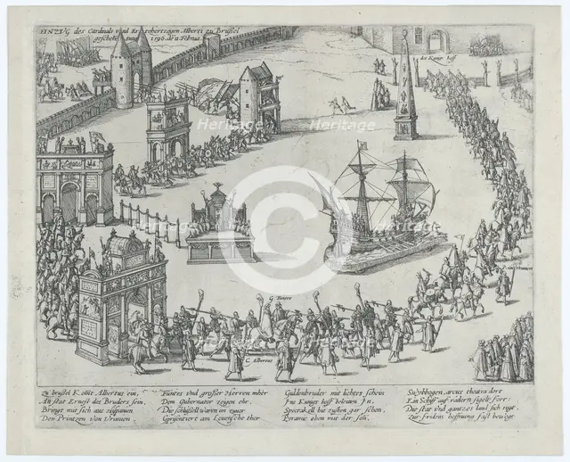 Entrance of the Cardinal and Archduke Albert to Brussels in 1596, after 1596. Creator: Anon.