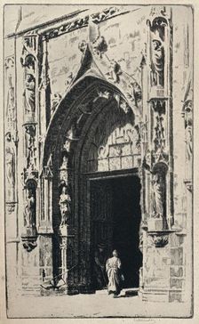 Entrance of the Church of St Nicholas-des-Champs 1915. Artist: Otto J Schneider