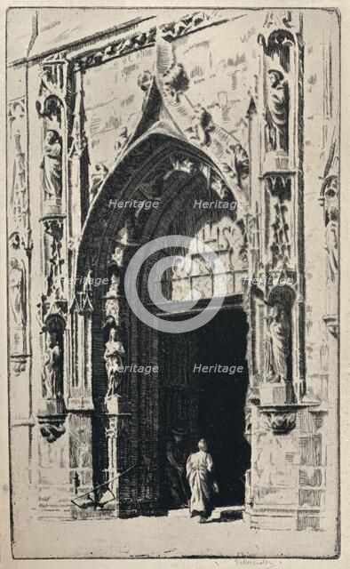 'Entrance of the Church of St Nicholas-des-Champs', 1915. Artist: Otto J Schneider.