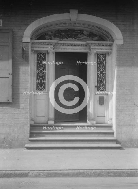 Entrance of the Hermann-Grima House, 820 St. Louis Street, New Orleans, between 1920 and 1926. Creator: Arnold Genthe.