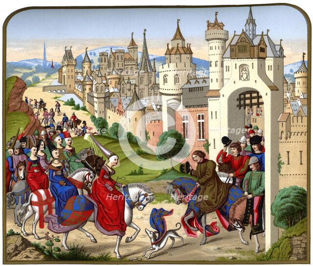 'Entrance of the Queen Isabeau of Bavaria into Paris', c1500, (1870).Artist: Franz Kellerhoven