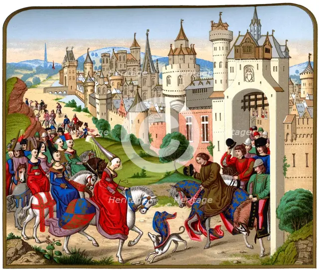'Entrance of the Queen Isabeau of Bavaria into Paris', c1500, (1870).Artist: Franz Kellerhoven