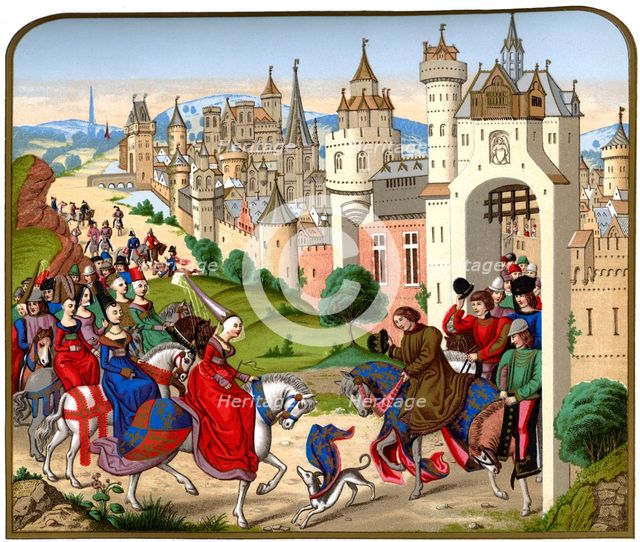'Entrance of the Queen Isabeau of Bavaria into Paris', c1500, (1870).Artist: Franz Kellerhoven