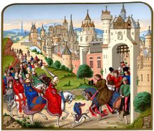 Entrance of the Queen Isabeau of Bavaria into Paris c1500, (1870).Artist: Franz Kellerhoven