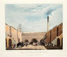 Entrance of the Railway at Edge Hill Liverpool, 1831. Artist: Thomas Talbot Bury