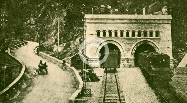 'Entrance of the Simplon Tunnel (12 1/2 Miles Long) Connecting Switzerland and Italy', c1930. Creator: Unknown.