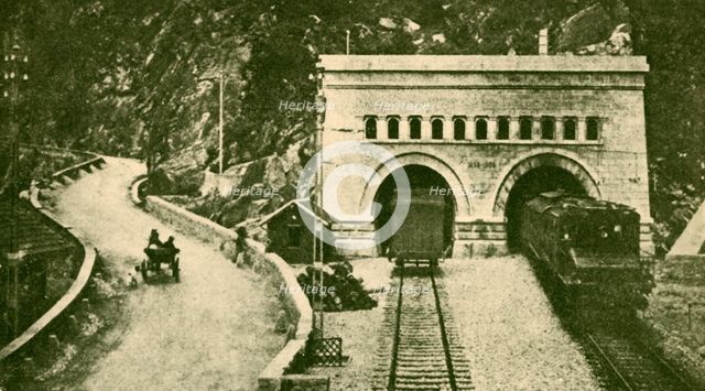 'Entrance of the Simplon Tunnel (12 1/2 Miles Long) Connecting Switzerland and Italy', c1930. Creator: Unknown.