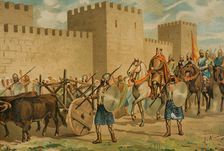 Entrance of the Visigoth king Wamba, (c630-688) to the city of Toledo, 1888. Creator: Juan Alaminos