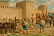 Entrance of the Visigoth king Wamba, (c630-688) to the city of Toledo, 1888. Creator: Juan Alaminos