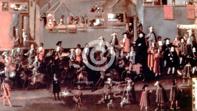 Entrance of viceroy Morcillo in Potosi, detail of the painting by Melchor Perez de Holguin.