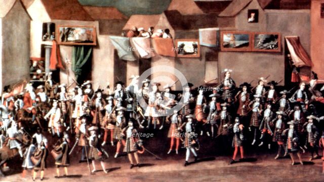 Entrance of viceroy Morcillo in Potosi, detail of the painting by Melchor Perez de Holguin.