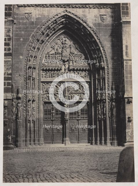 Entrance, St. Lorenz Cathedral, Nuremberg, c. late 1850"s. Creator: Schrag, attributed to.