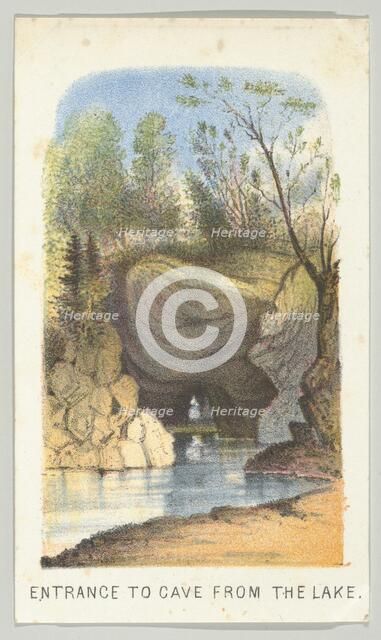 Entrance to Cave from the Lake, from the series, Views in Central Park, New York, Part 2, 1864. Creator: Louis Prang.
