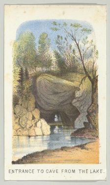 Entrance to Cave from the Lake, from the series, Views in Central Park, New York, Part 2, 1864. Creator: Louis Prang