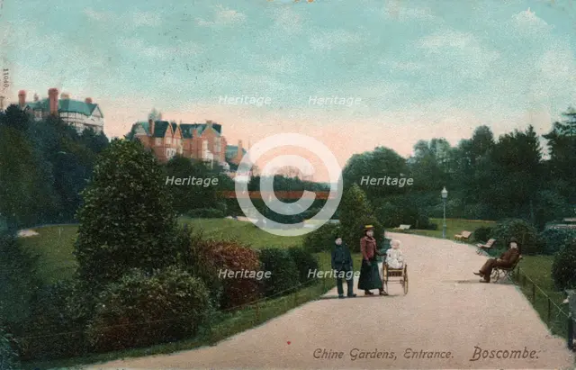 Entrance to Chine Gardens, Boscombe, Dorset, c1905. Artist: Unknown.