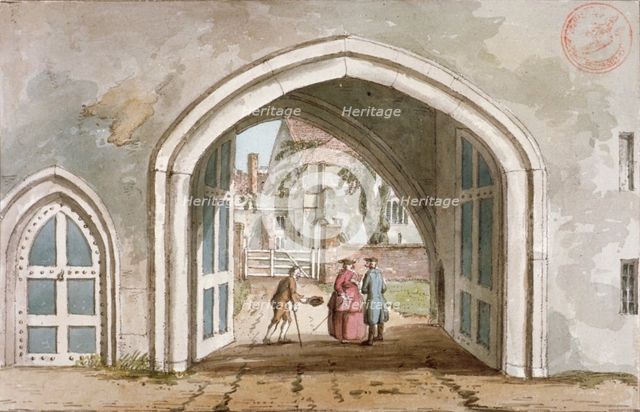 Entrance to Croydon Palace, Croydon, Surrey, c1800. Artist: Anon