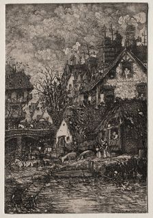 Entrance to a Village, 1861. Creator: Rodolphe Bresdin (French, 1822-1885); Auguste Delâtre