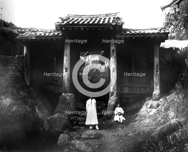 Entrance to a village, Korea, 1900. Artist: Unknown
