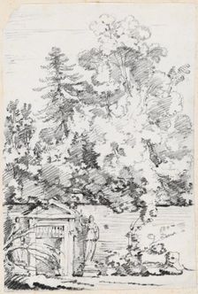 Entrance to a Walled Garden, 1744/1750. Creator: Joseph-Marie Vien the Elder