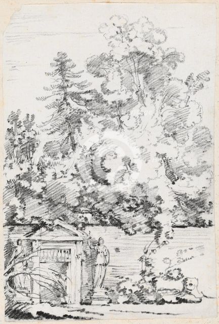 Entrance to a Walled Garden, 1744/1750. Creator: Joseph-Marie Vien the Elder.