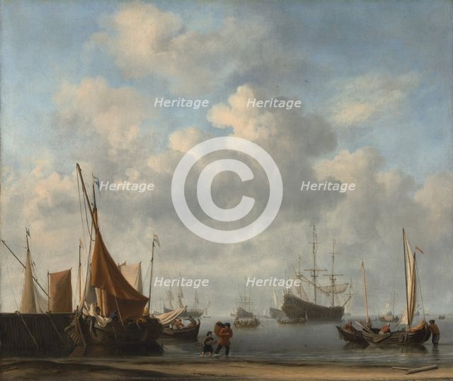 Entrance to a Dutch Port, ca. 1665. Creator: Willem van de Velde the Younger.