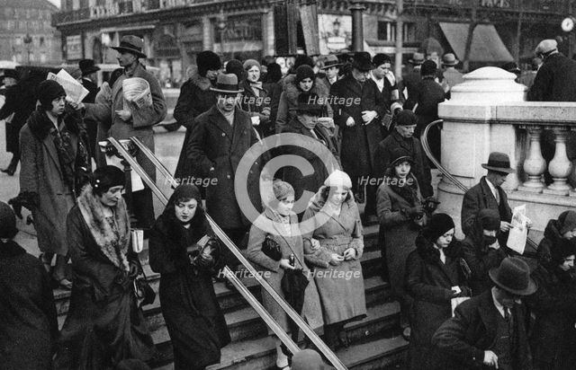 Entrance to a Metro station, Paris, 1931.Artist: Ernest Flammarion