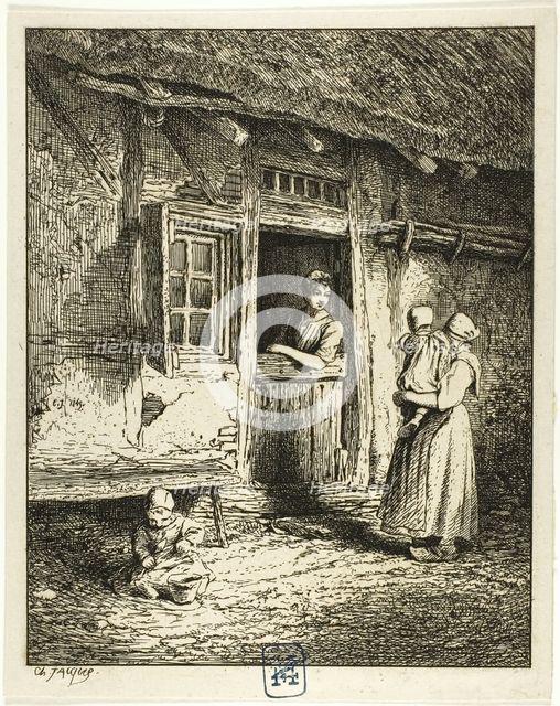 Entrance to a Peasant's House, 1845. Creator: Charles Emile Jacque.