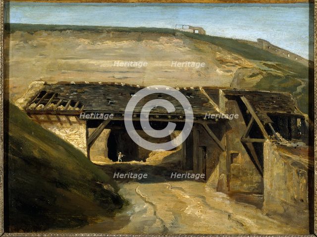 Entrance to a quarry in Montmartre, 1816. Creator: Etienne Bouhot.