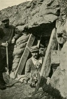 Entrance to a Sap along the French Front First World War, 1915, (c1920). Creator: Unknown