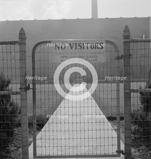 Entrance to Amalgamated Sugar Company factory at opening..., Nyssa, Malheur County, Oregon, 1939. Creator: Dorothea Lange.