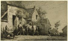 Entrance to an Inn, with Stable Boy, 1850. Creator: Charles Emile Jacque