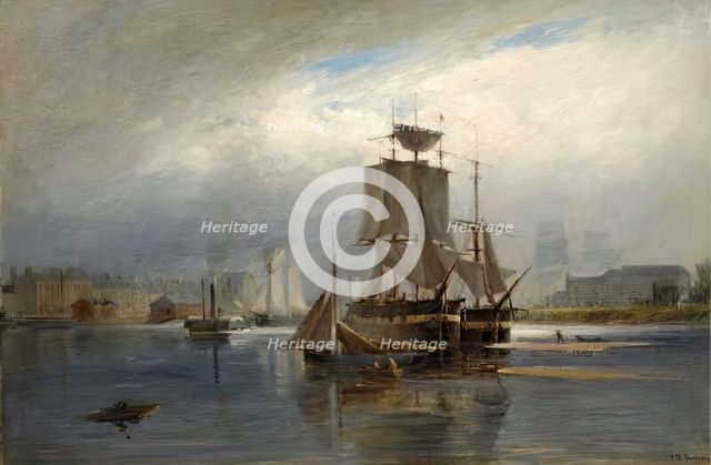 Entrance to Aberdeen Harbour - the Upper Dock, c1880s. Creator: George Russell Gowans.