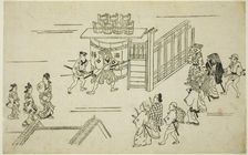 Entrance to Ageyacho, from the series "The Appearance of Yoshiwara", c.1681/84. Creator: Hishikawa Moronobu