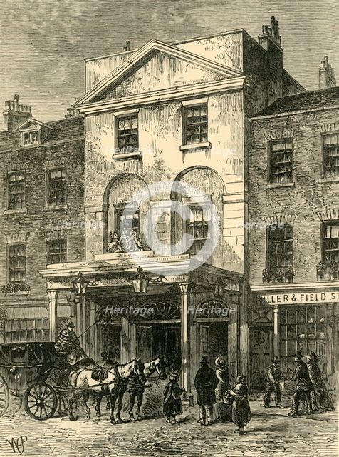 'Entrance to Astley's Theatre in 1820', (c1878). Creator: Unknown.