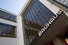 Entrance to assembly hall. Bauhaus building, Dessau, Germany, 2018. Artist: Alan John Ainsworth