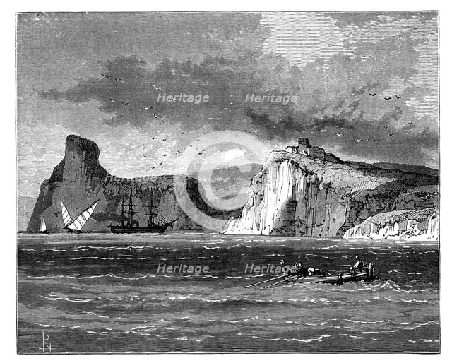 Entrance to Balaclava Harbour, Ukraine, c1888. Artist: Unknown