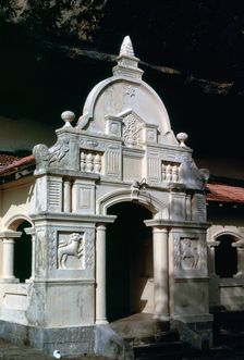 Entrance to Buddhist cave-temple shrine in Sri Lanka, 1st century