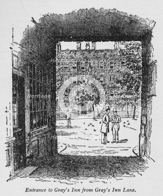 'Entrance to Gray's Inn from Gray's Inn Lane', c1918. Artist: Unknown.