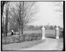 Entrance to grounds, the Western College, Oxford, Pa. i.e. Ohio, between 1900 and 1906. Creator: Unknown