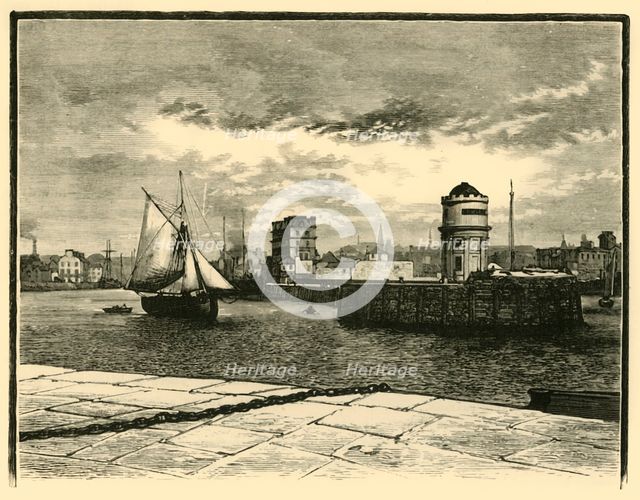 'Entrance to Douglas Harbour', 1898. Creator: Unknown.