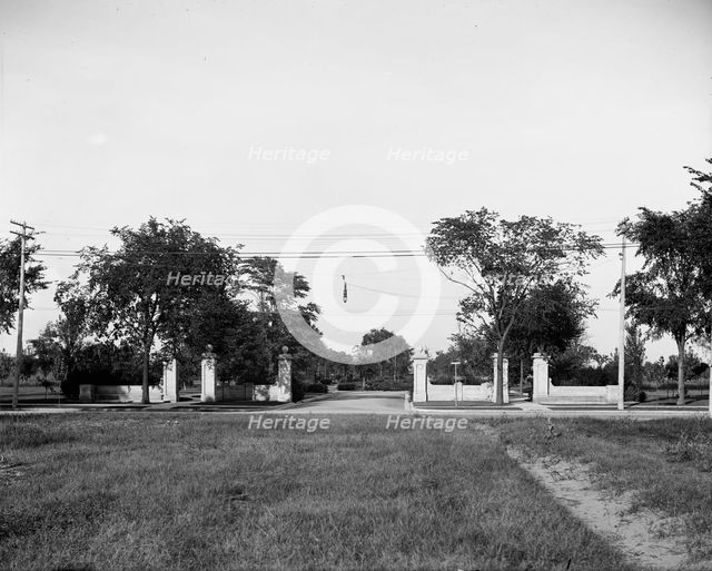 Entrance to Detroit, Woodward Avenue and E. Boston Boulevard, Detroit, Michigan, c1900- 1910. Creator: William H. Jackson.
