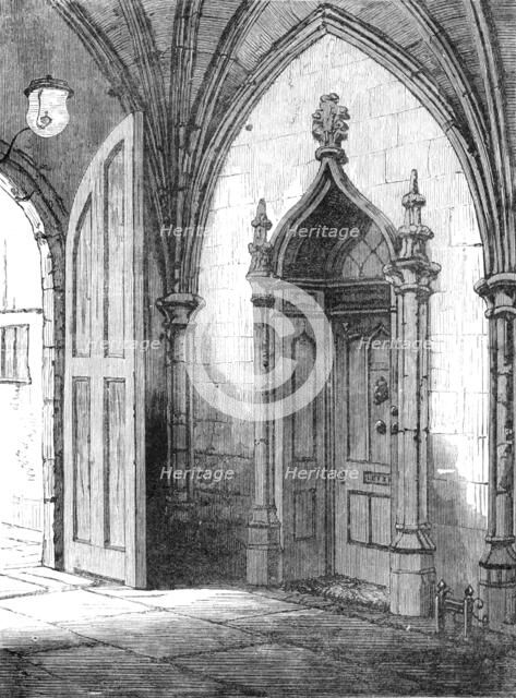 Entrance to Dean Stanley's residence, the Deanery, Westminster, 1881. Creator: Unknown.