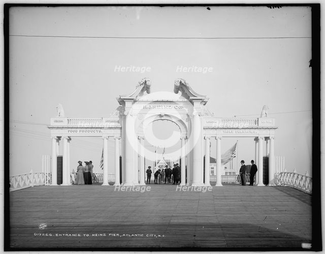 Entrance to Heinz Pier, Atlantic City, N.J., between 1900 and 1906. Creator: Unknown.